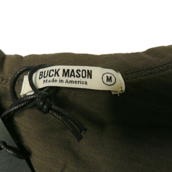 Buck Mason Mens Resin Slub T-Shirt Curved Hem L/S - Picture 2 of 10